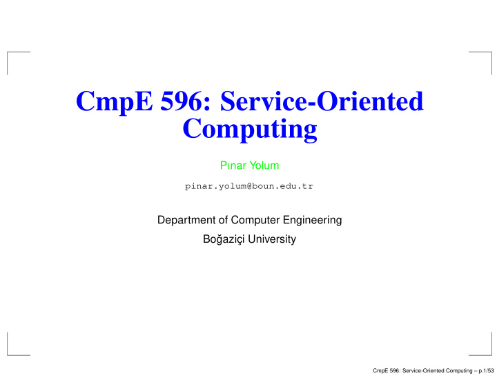 cmpe 596 service oriented computing