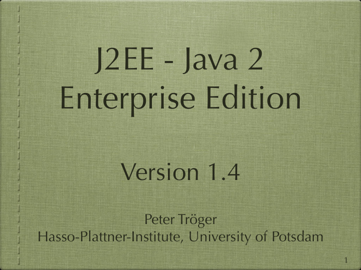 j2ee java 2 enterprise edition