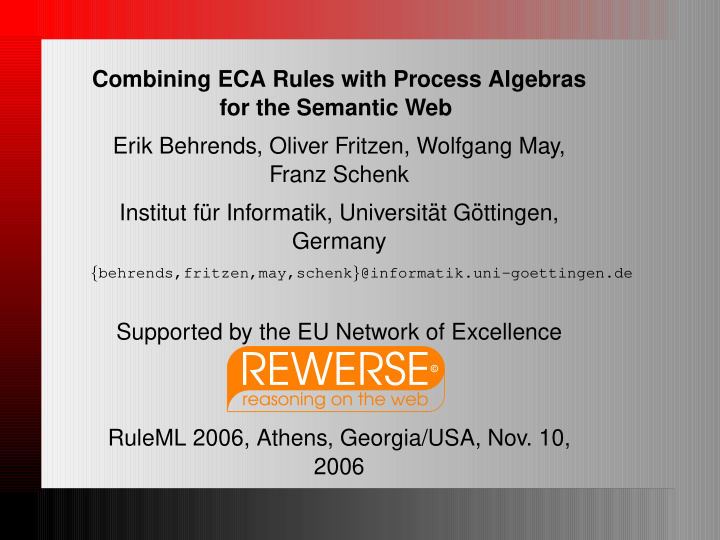 combining eca rules with process algebras for the