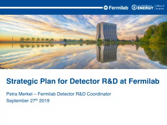 Strategic Plan for Detector R&amp;D at Fermilab  Petra Merkel  Fermilab Detector R&amp;D