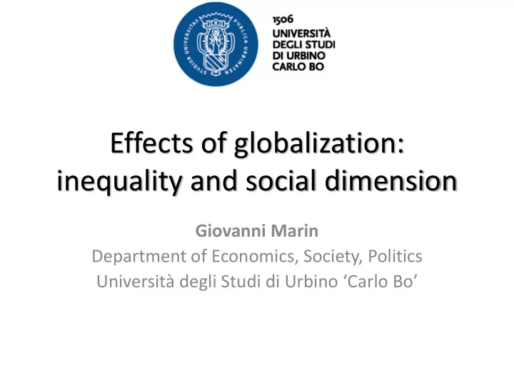 effects of globalization