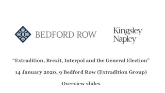 14 January 2020, 9 Bedford Row (Extradition Group)  Overview slides  Overview of chronology