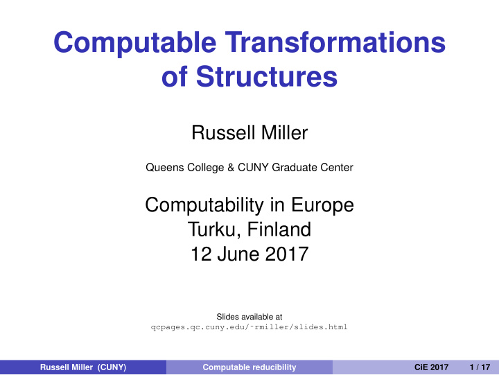 computable transformations of structures