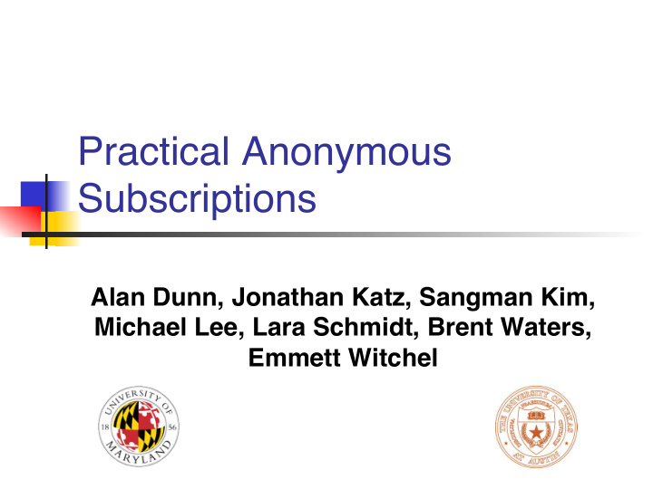 practical anonymous subscriptions