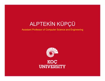 ALPTEK  N KP  Assistant Professor of Computer Science and Engineering  Two Main Types of