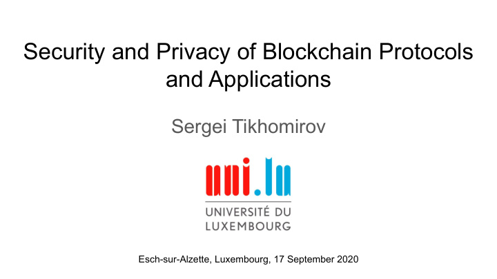 security and privacy of blockchain protocols and