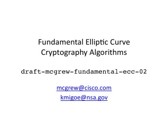 Fundamental  Ellip.c  Curve    Cryptography  Algorithms