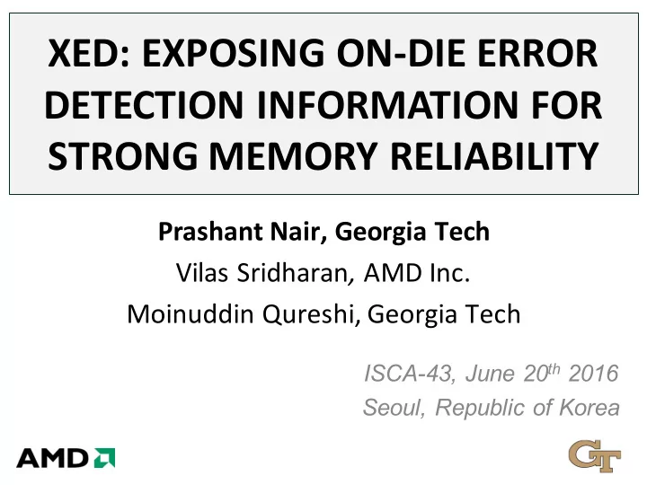 xed exposing on die error detection information for