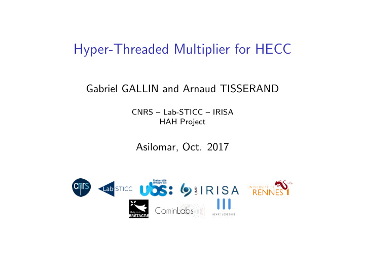 hyper threaded multiplier for hecc