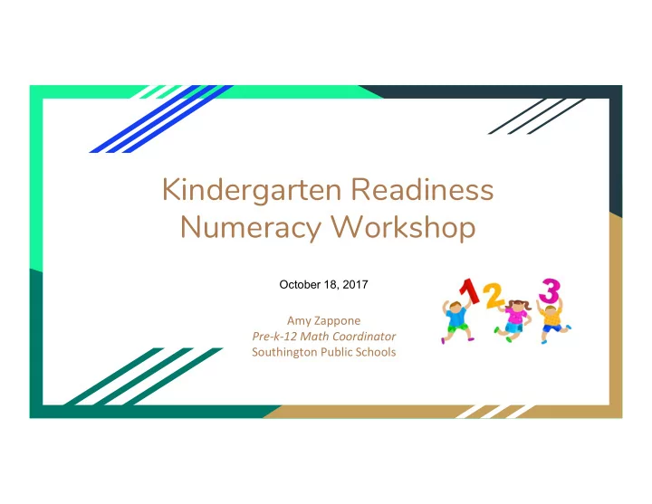 kindergarten readiness numeracy workshop