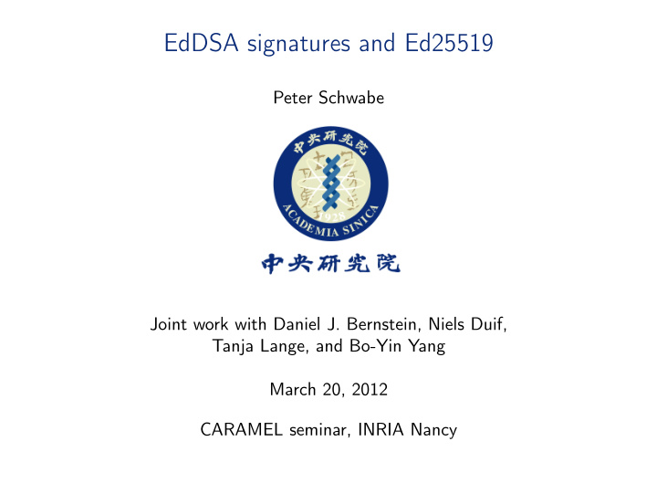 eddsa signatures and ed25519