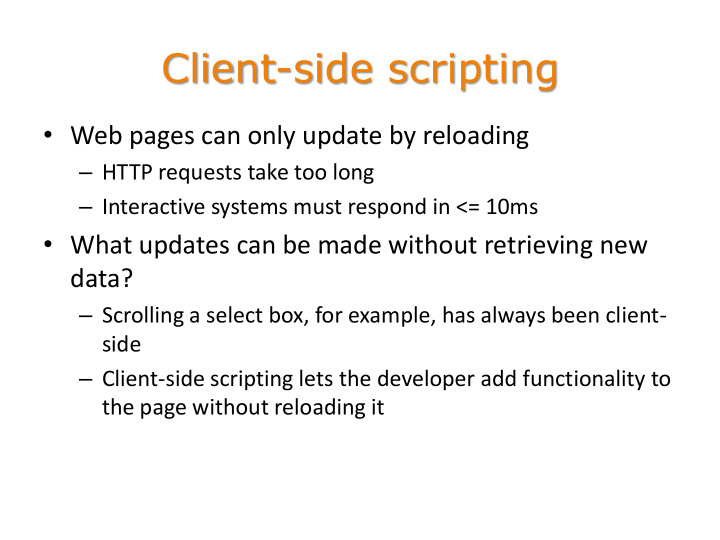 client side scripting