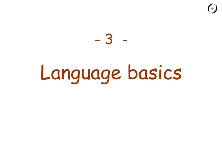 language basics timeline