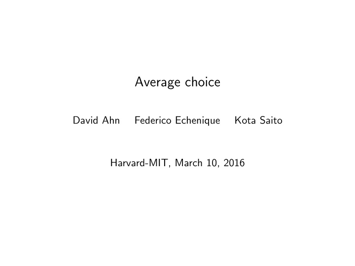 average choice