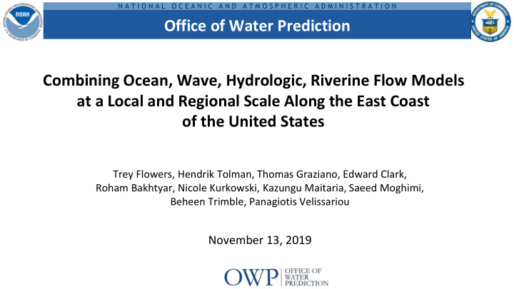 combining ocean wave hydrologic riverine flow models
