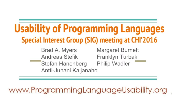 usability of programming languages