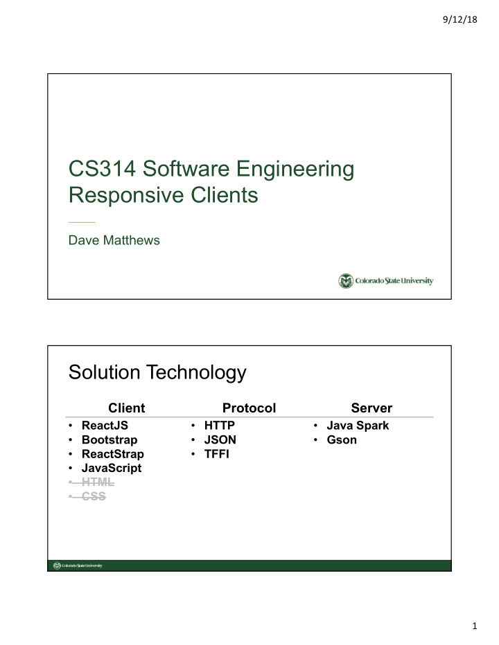 cs314 software engineering responsive clients