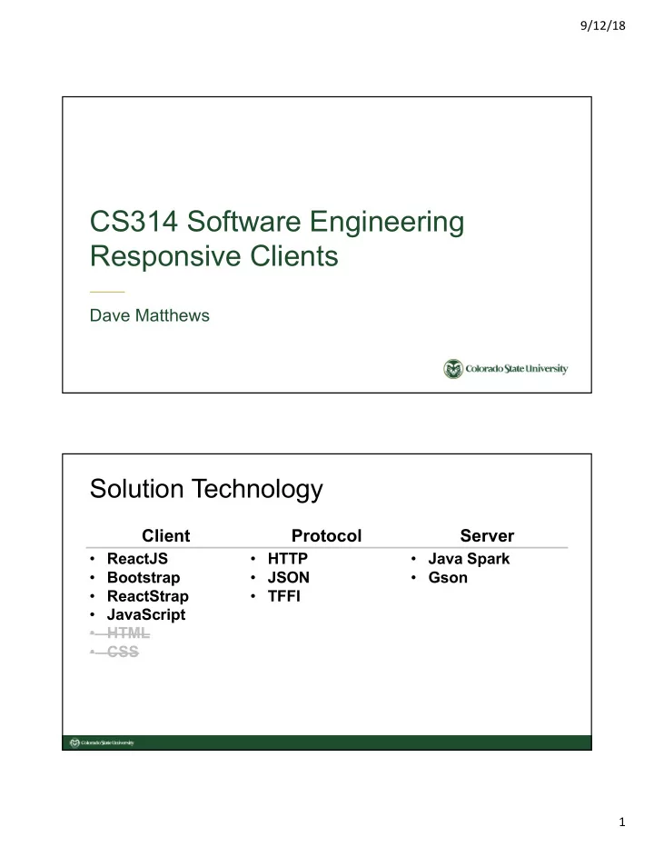 cs314 software engineering responsive clients