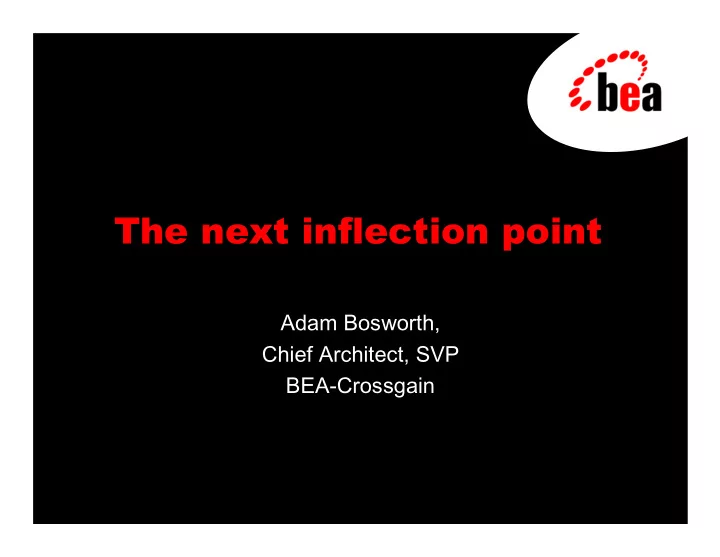 the next inflection point