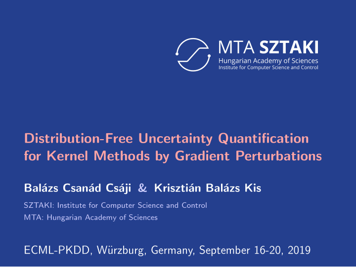 distribution free uncertainty quantification for kernel