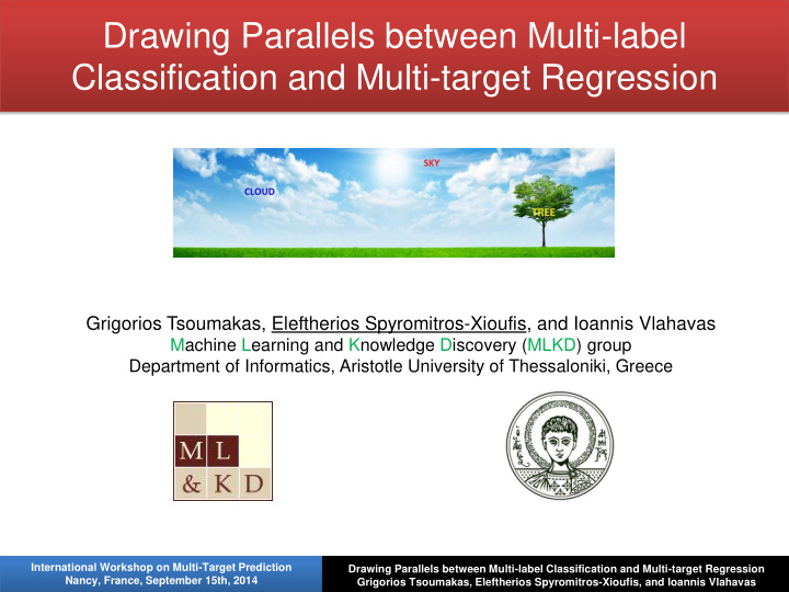 drawing parallels between multi label classification and