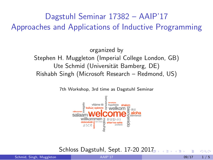 dagstuhl seminar 17382 aaip 17 approaches and