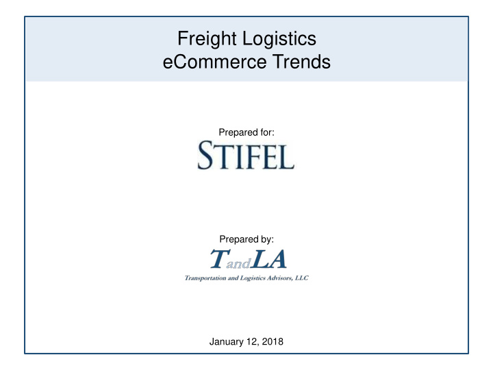 freight logistics ecommerce trends