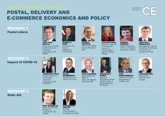 POSTAL, DELIVERY AND  E-COMMERCE ECONOMICS AND POLICY  SESSION 1  Pos  ostal r  tal ref  efor  orm