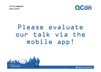 @olliwegner  @stilkov  Oliver Wegner  Stefan Tilkov  From Parts to a Whole:  Modular Development