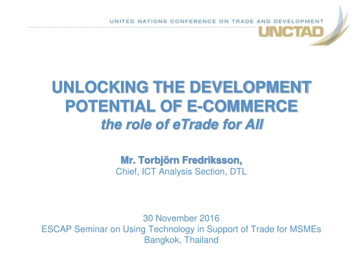 unlocking the development potential of e commerce the