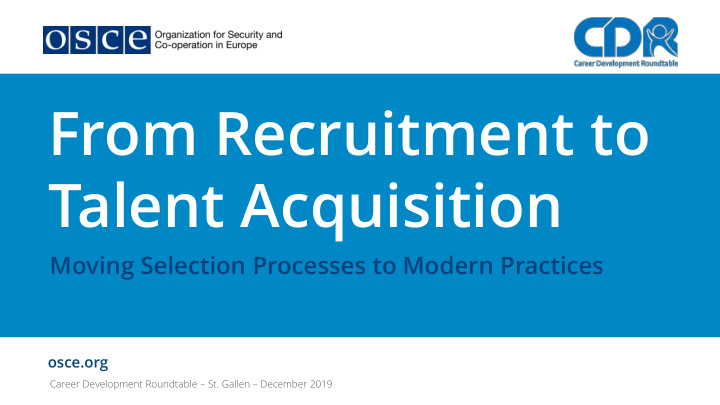 from recruitment to talent acquisition