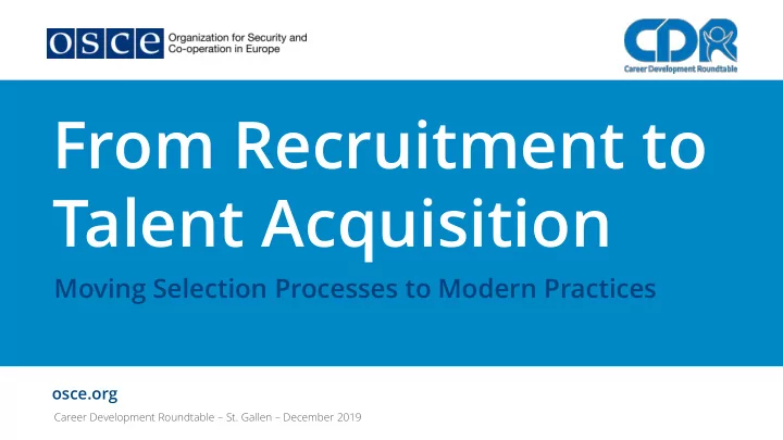 from recruitment to talent acquisition