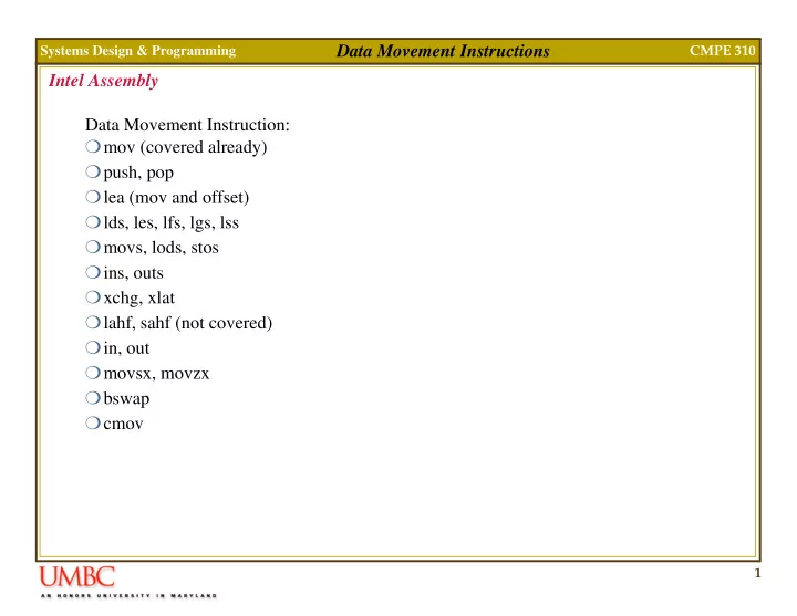 data movement instructions