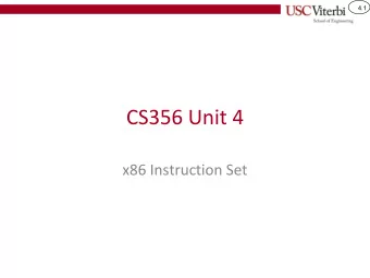 CS356 Unit 4  x86 Instruction Set  4.2  Why Learn Assembly  Understand hardware limitations