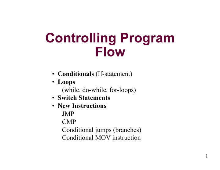 controlling program flow