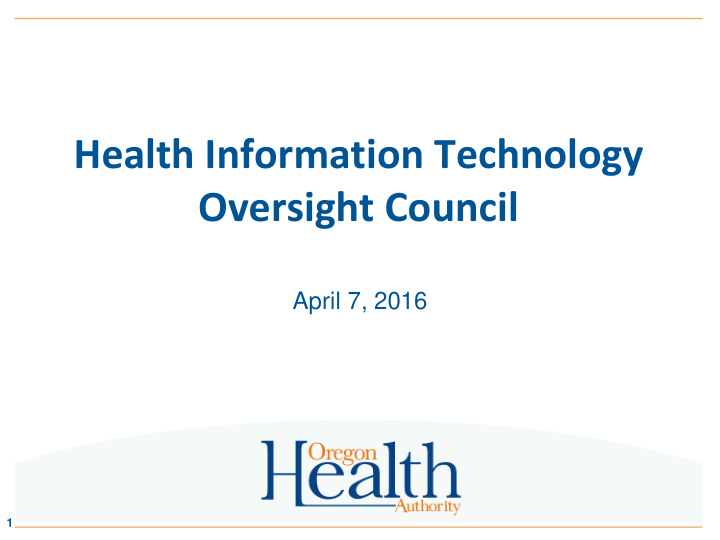 health information technology oversight council