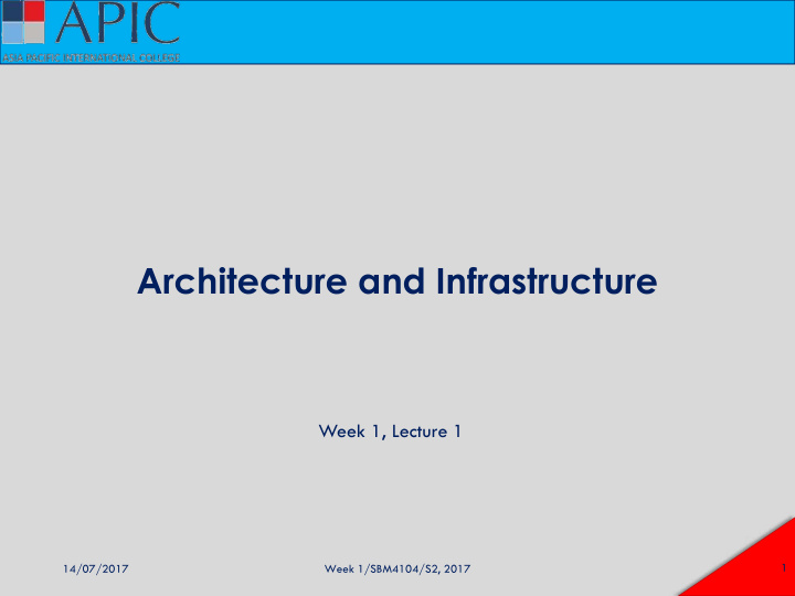 architecture and infrastructure