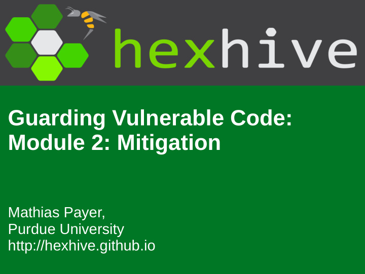 guarding vulnerable code module 2 mitigation