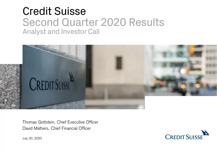 second quarter 2020 results