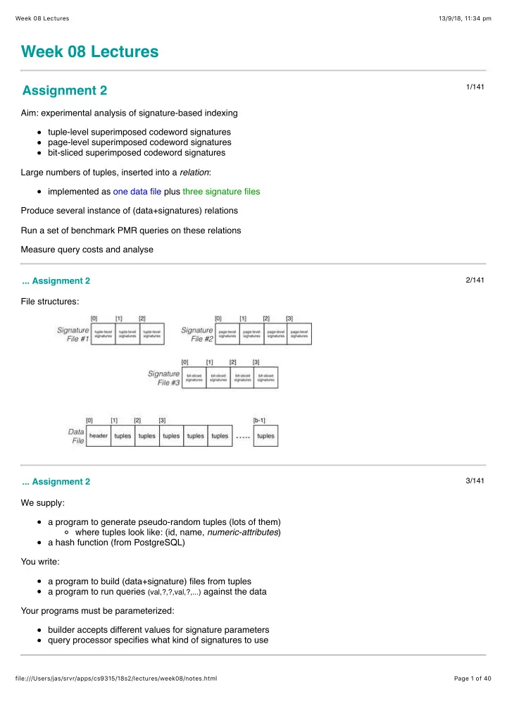 week 08 lectures