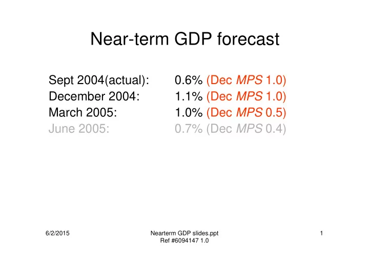 near term gdp forecast
