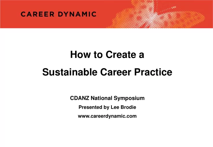 sustainable career practice