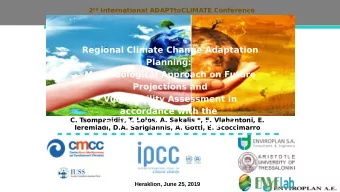 Regional Climate Change Adaptation  Planning:  Methodological Approach on Future  Projections and
