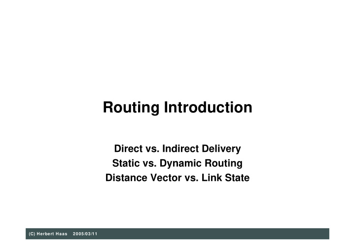 routing introduction