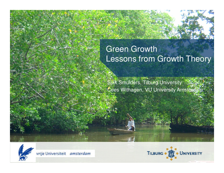 green growth lessons from growth theory