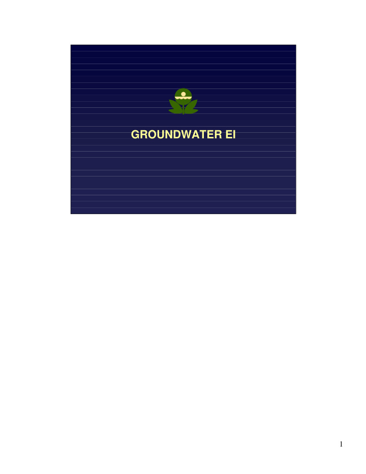 groundwater ei
