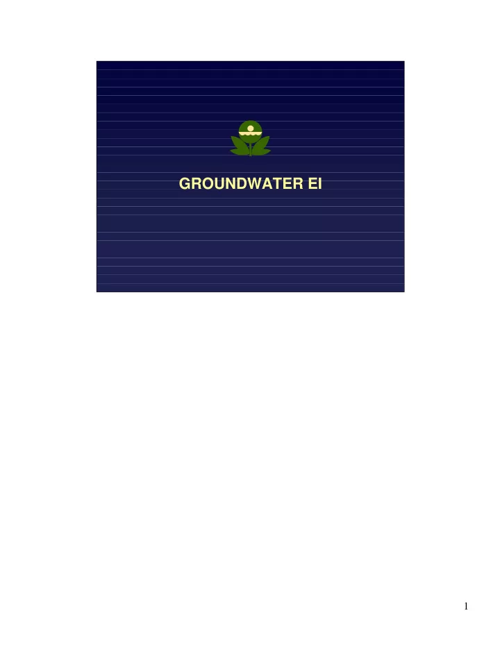 groundwater ei