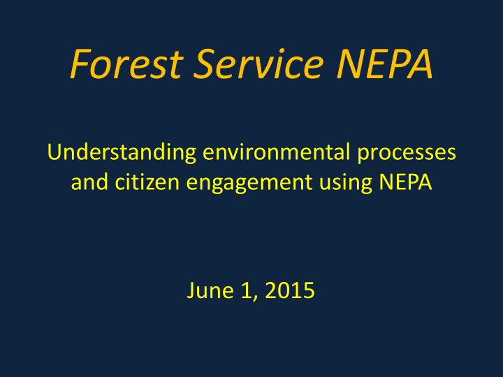 forest service nepa