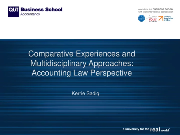 comparative experiences and multidisciplinary approaches