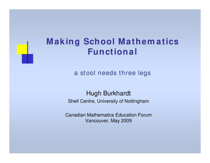 making school mathem atics functional